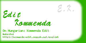 edit kommenda business card